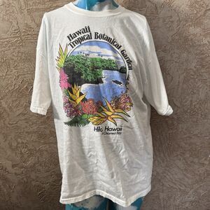 Vintage Guava Beach Hawaii Tropical Botanical Garden XL T-Shirt USA Hilo Onomea